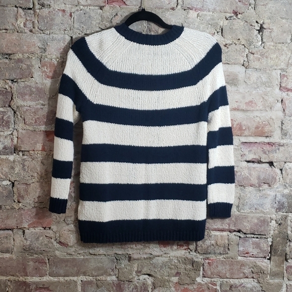 J Crew ladies sweater size XS striped crew neck - Picture 4 of 5